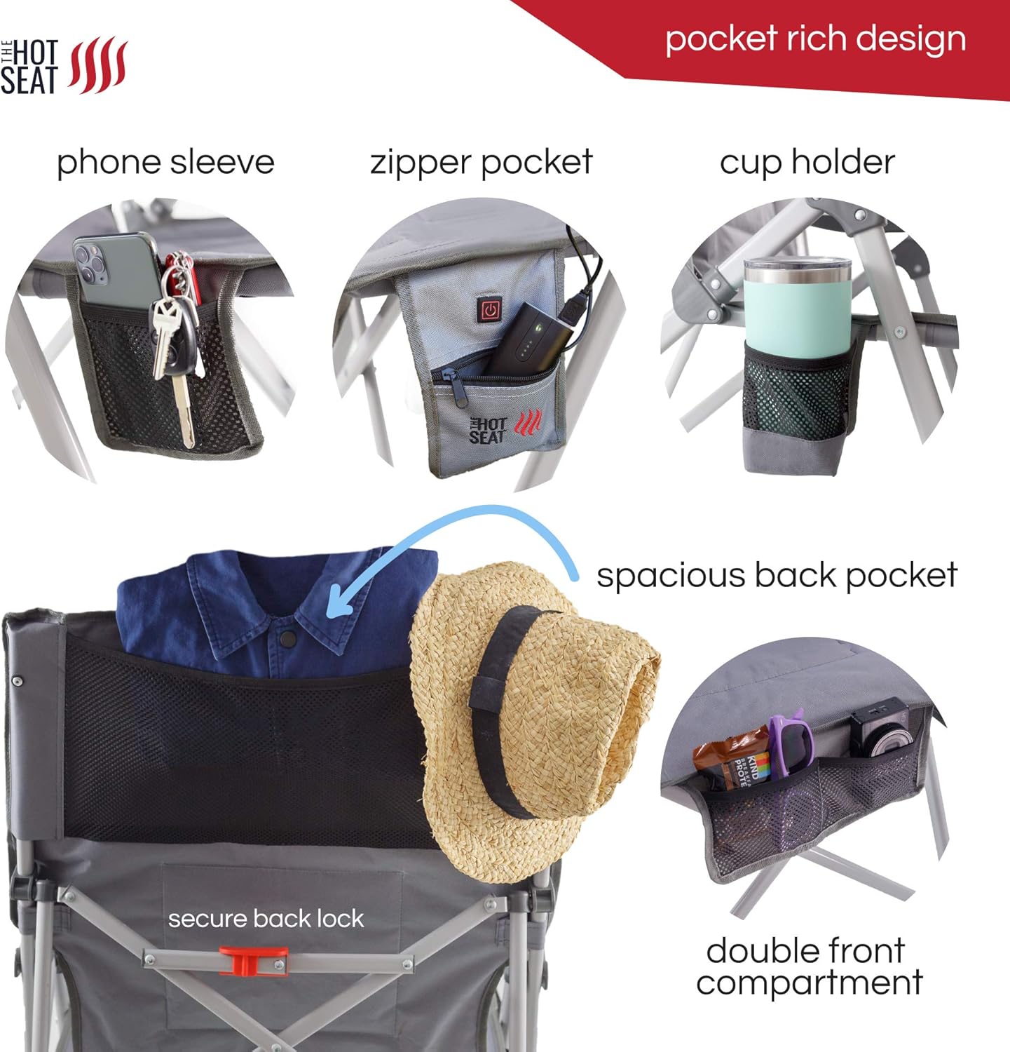 Heated Portable Camping Chair - Pop Design Products