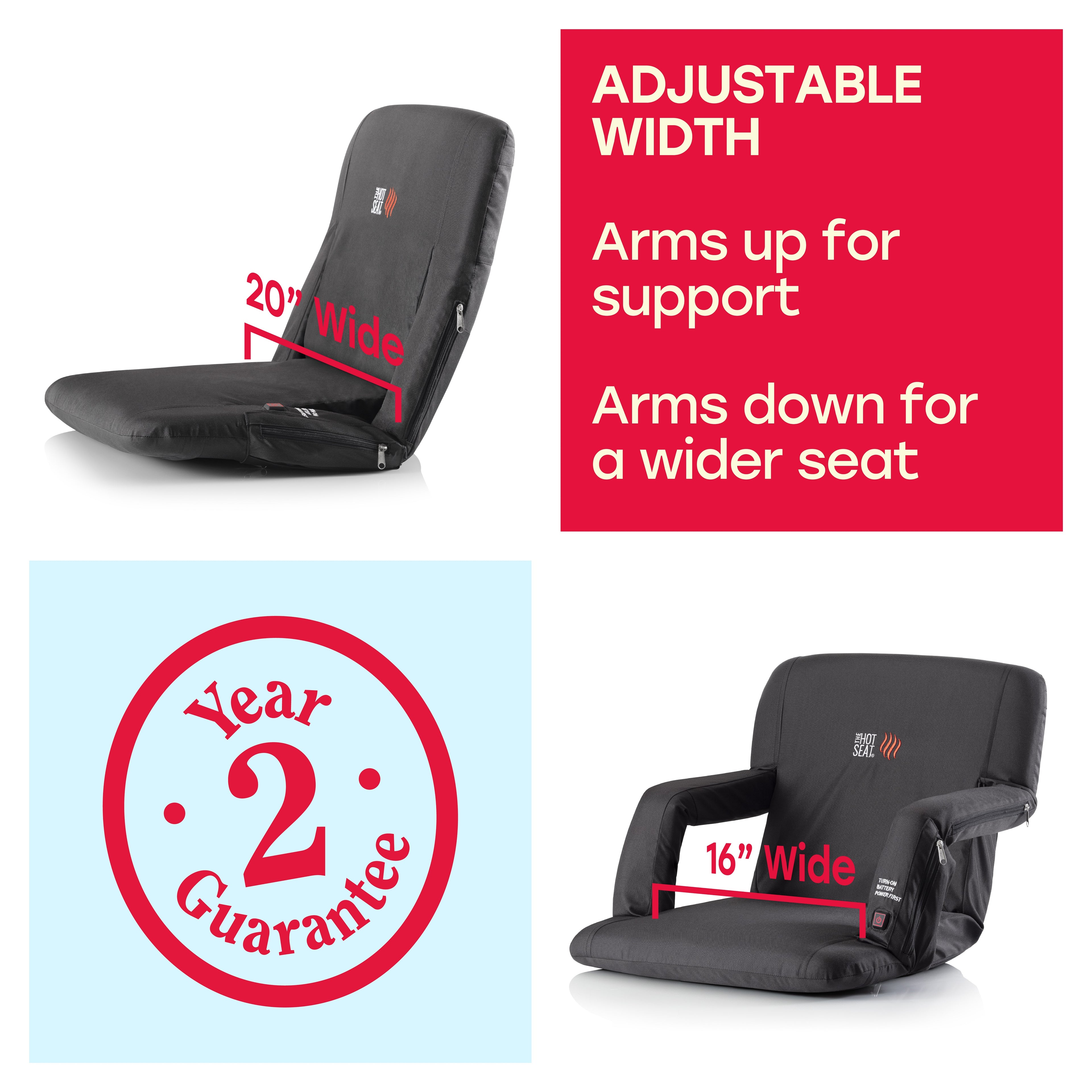 The Original Hot Seat, Dual Heated Bleacher Chair - Pop Design Products