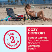 Heated Lightweight Folding Low Beach Chair