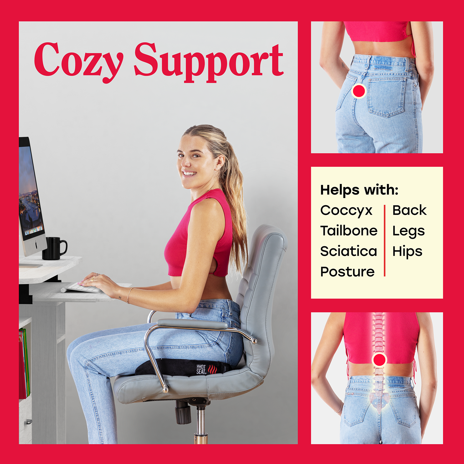 Back Support Chair Posture Corrector leg Support for Computer Chair