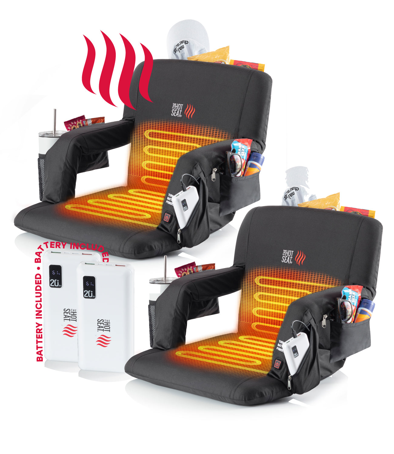 The Original Hot Seat, Dual Heated Bleacher Chair - Pop Design Products