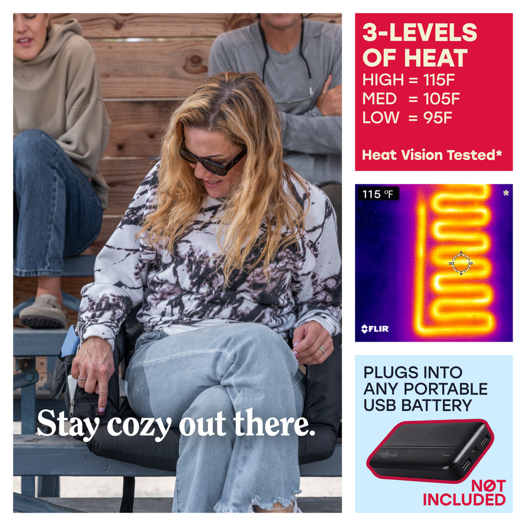 The Original Hot Seat, Portable Heated Stadium Seat - Pop Design Products