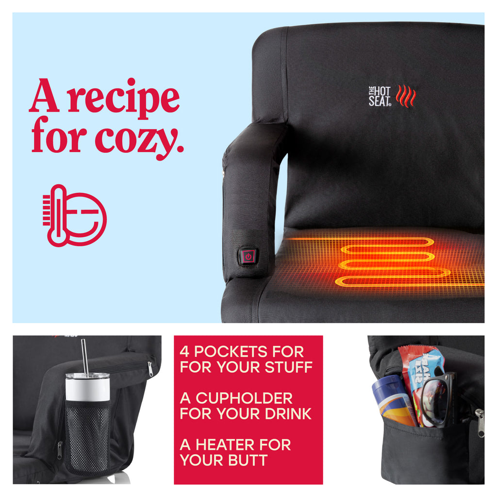 The Original Hot Seat, Portable Heated Stadium Seat - Pop Design Products