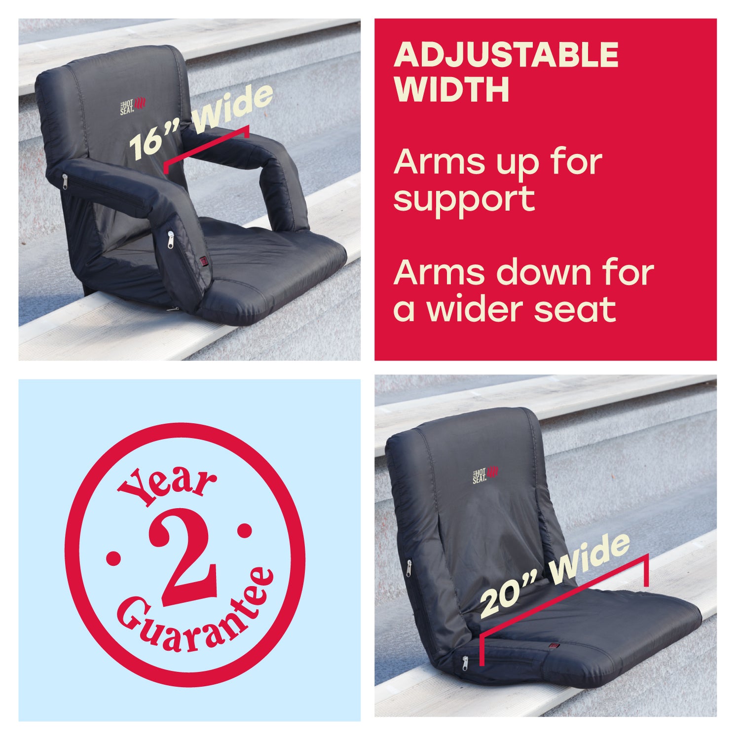 The Original Hot Seat, Portable Heated Stadium Seat - Pop Design Products